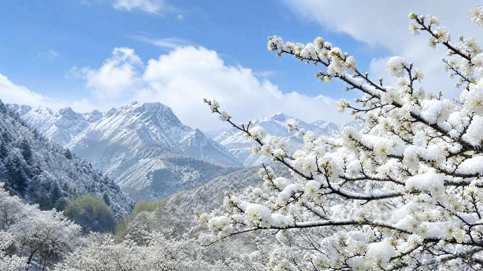李花林 白雪满枝 山间春日 清冽纯净 4K壁纸 - 唯爱壁纸